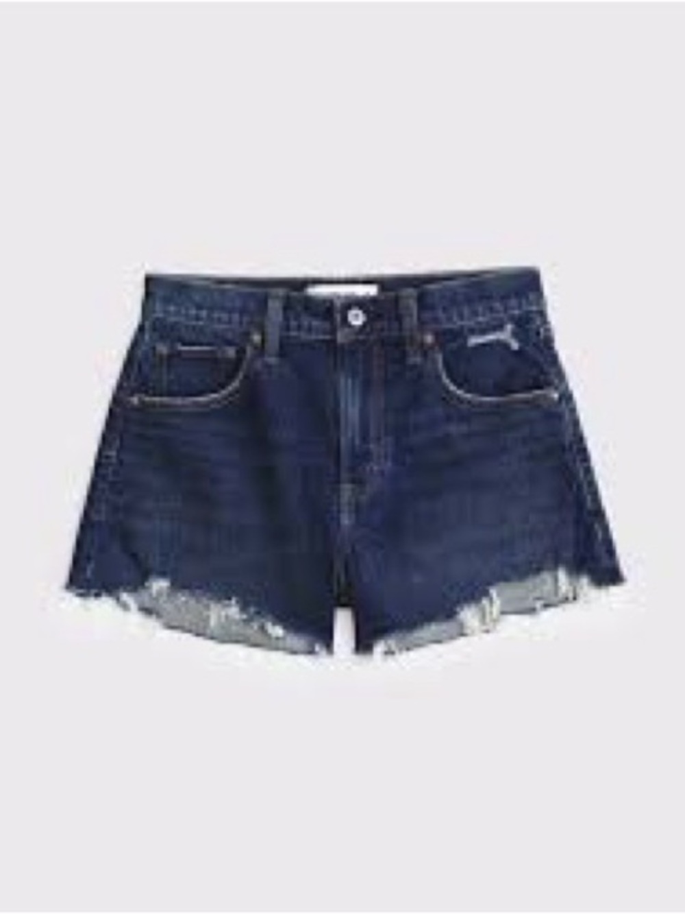 Abercrombie & Fitch Dark Blue Distressed Denim Cutoff Shorts